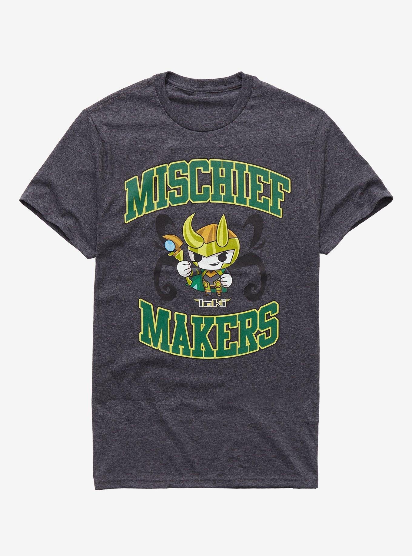 Marvel The Avengers Loki Mischief Makers T-Shirt, HEATHERED CHARCOAL, hi-res