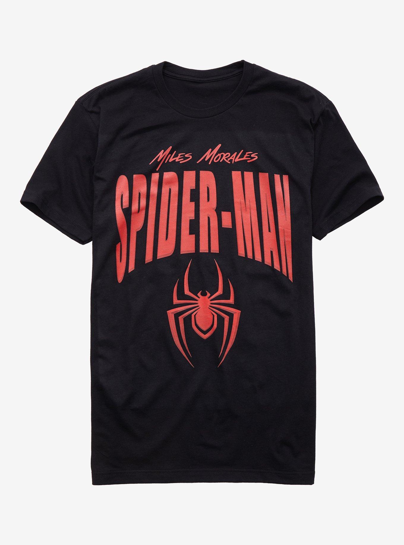 Marvel Miles Morales Spider-Man Red Title T-Shirt, BLACK, hi-res