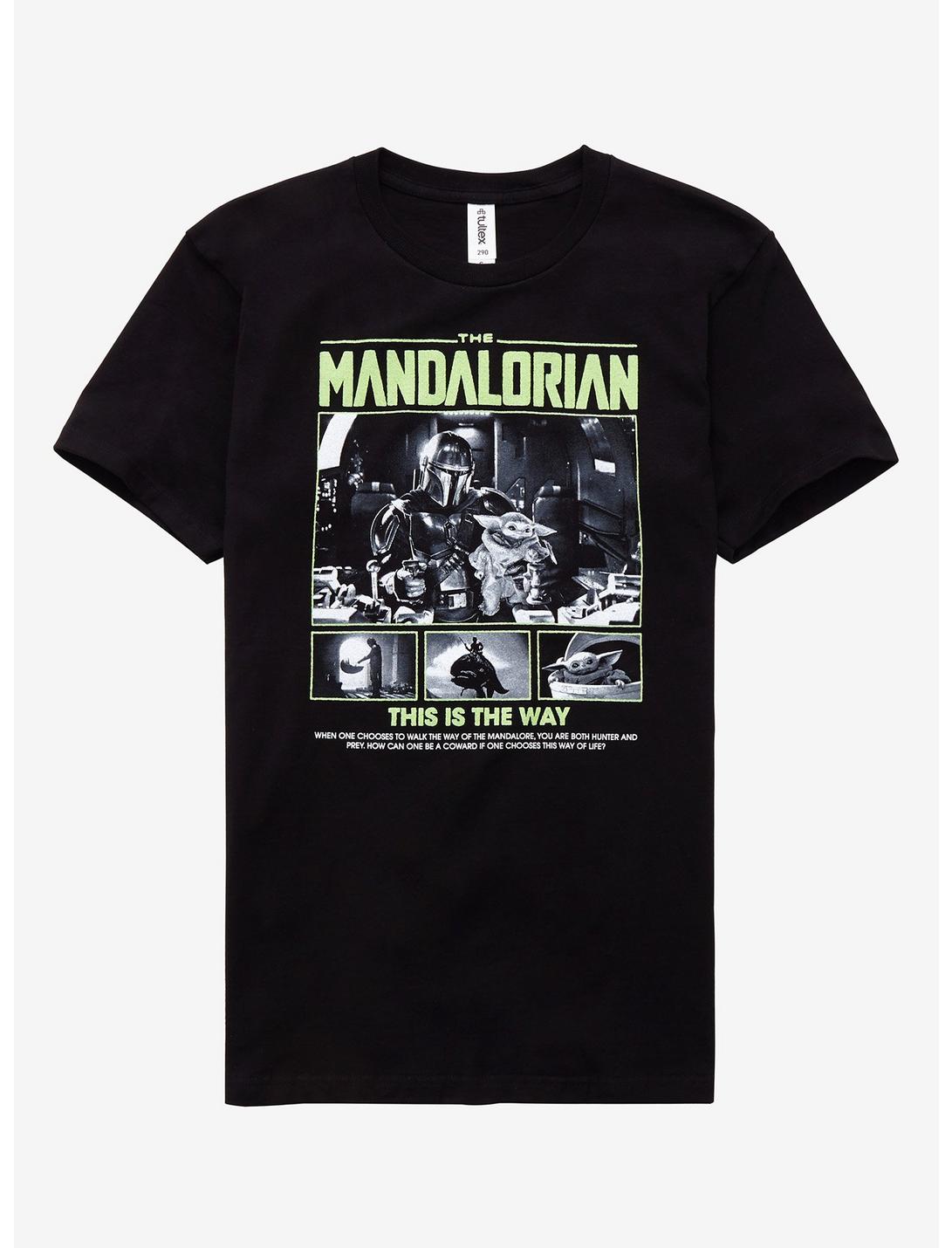 Star Wars The Mandalorian Black & White Grid Girls T-Shirt, MULTI, hi-res