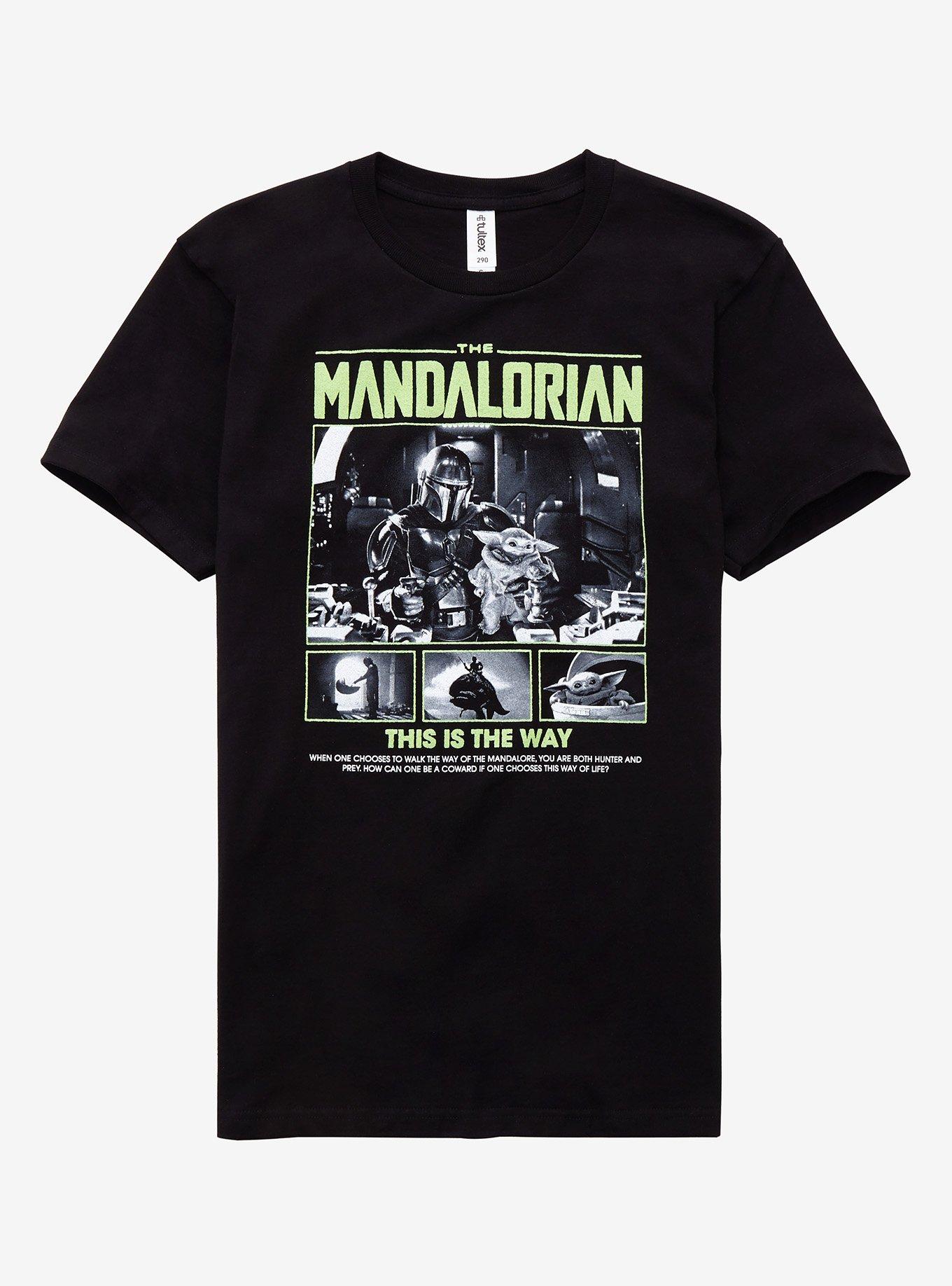 Star Wars The Mandalorian Black & White Grid Girls T-Shirt, MULTI, hi-res