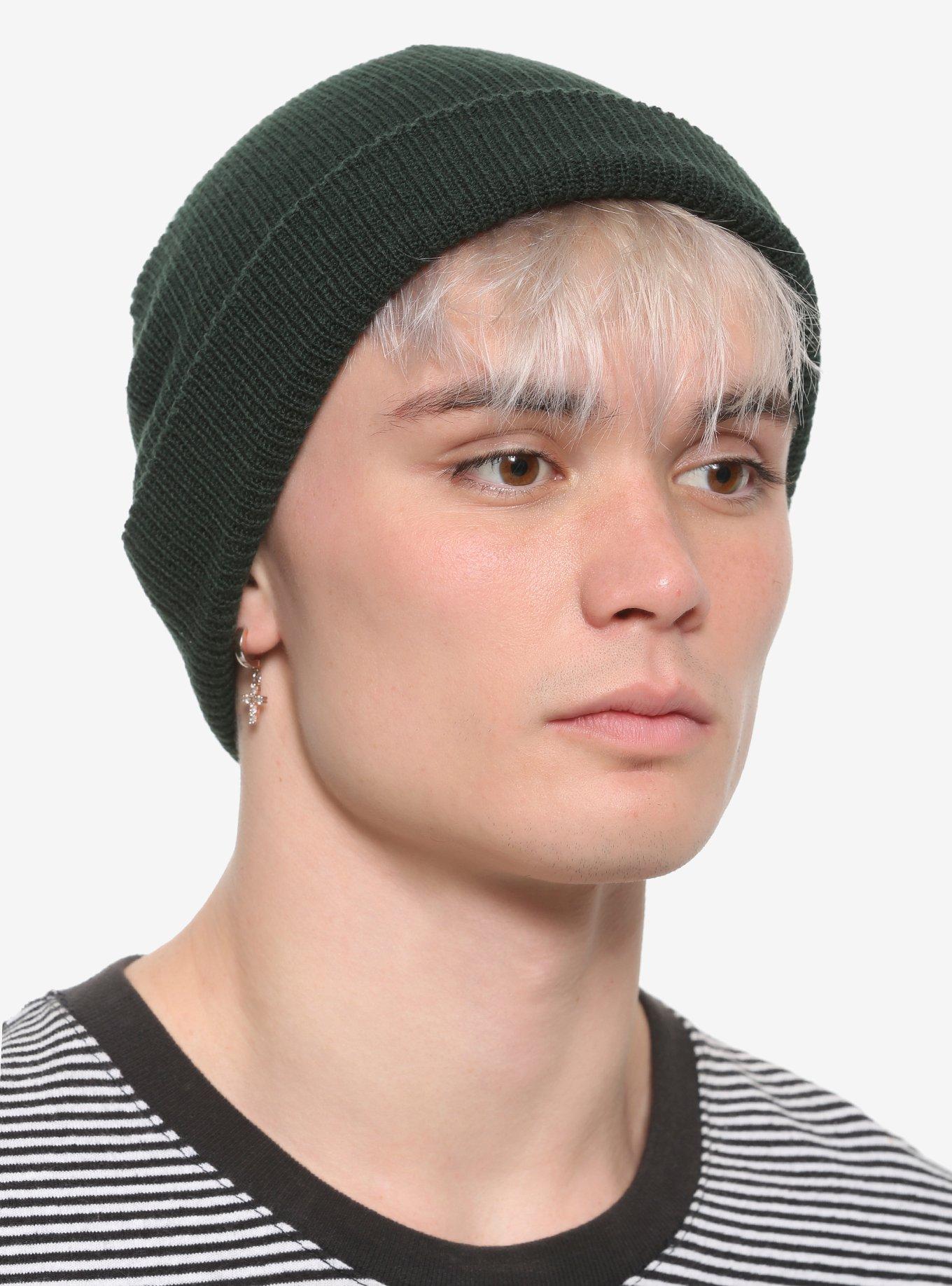 Dark Green Beanie, , hi-res