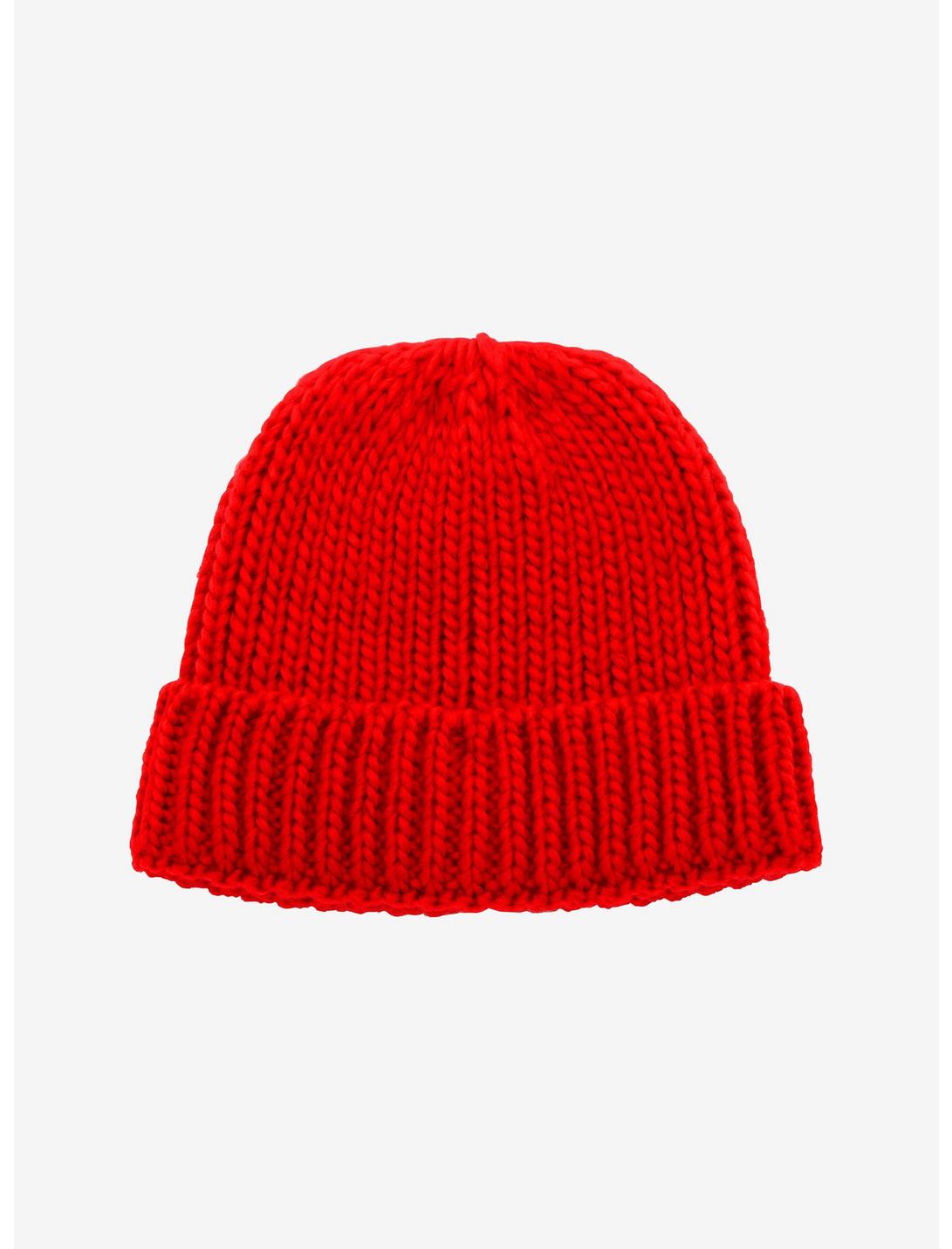 Red Knit Short Cap Beanie | Hot Topic