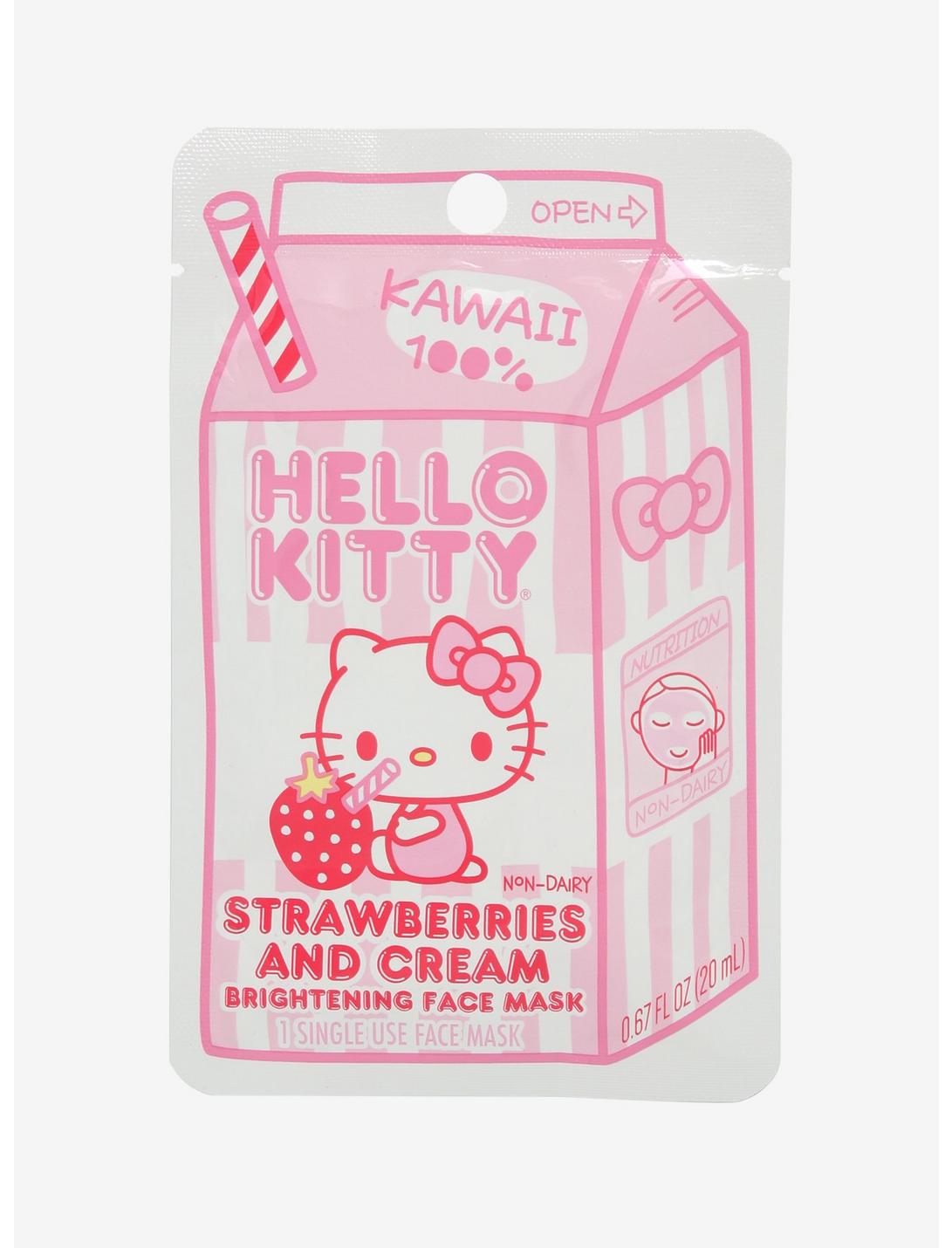 Hello Kitty Strawberries And Cream Brightening Sheet Face Mask, , hi-res
