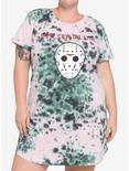 Friday The 13th Camp Crystal Lake Distressed Tie-Dye T-Shirt Dress Plus Size, MULTI, hi-res