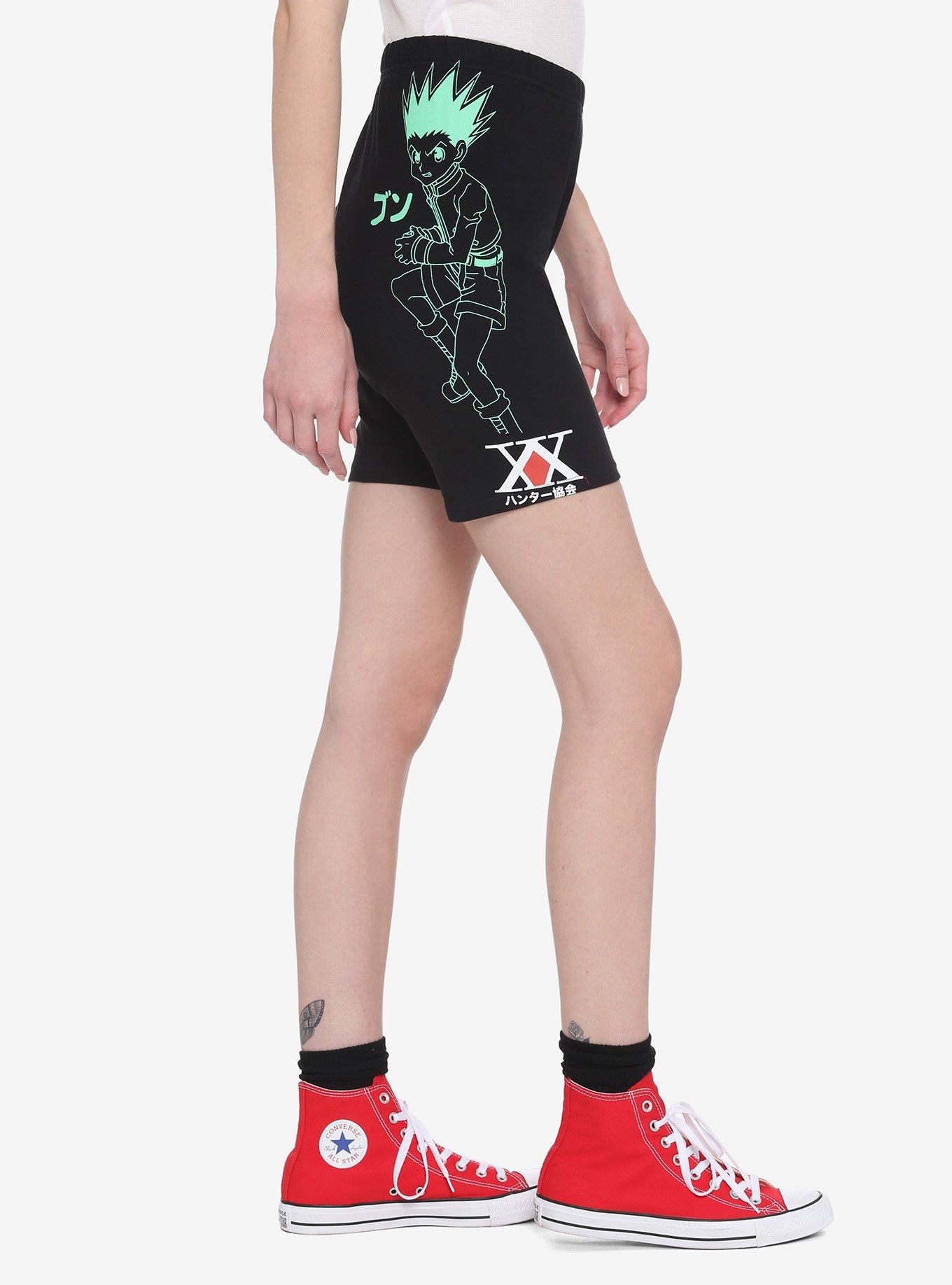 Hunter X Hunter Line Art Girls Biker Shorts, MULTI, hi-res