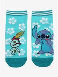 Disney Lilo & Stitch Blue Floral No-Show Socks, , hi-res