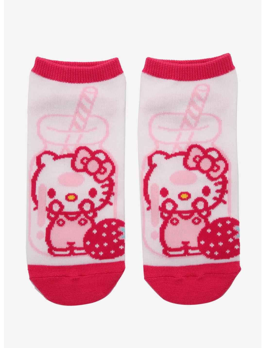 Hello Kitty Strawberry Milk No-Show Socks, , hi-res