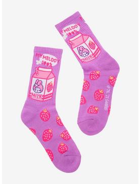 My Melody Strawberry Milk Crew Socks, , hi-res