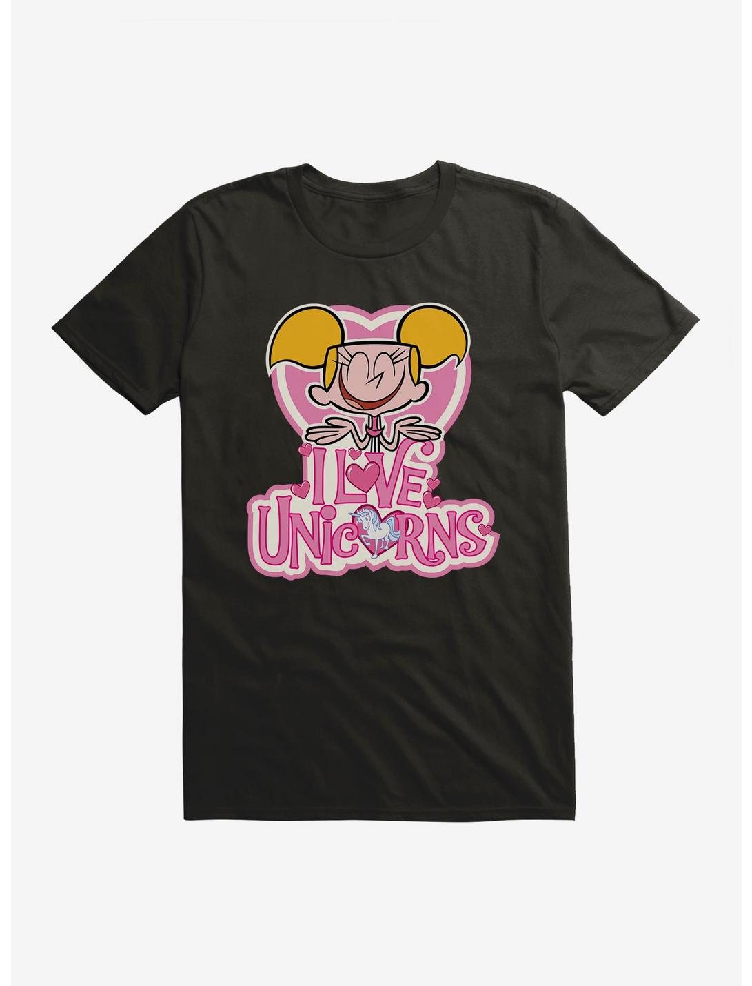 Dexter's Laboratory I Love Unicorns T-Shirt, BLACK, hi-res