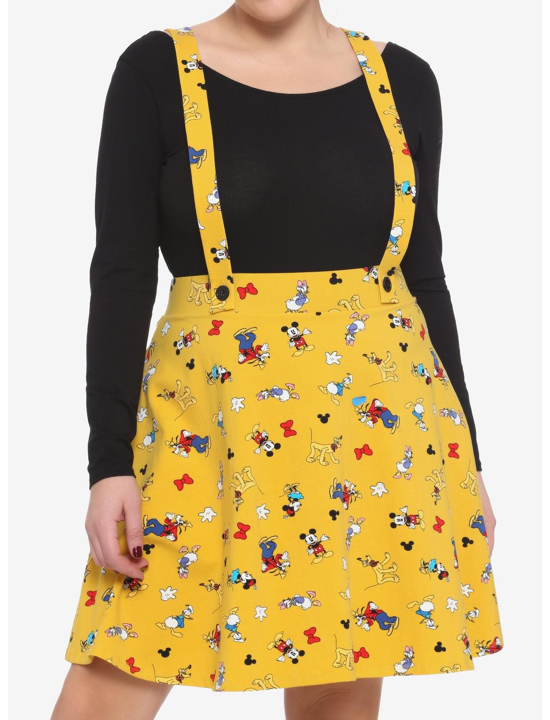 Disney The Sensational Six Mustard Suspender Skirt Plus Size, MULTI, hi-res