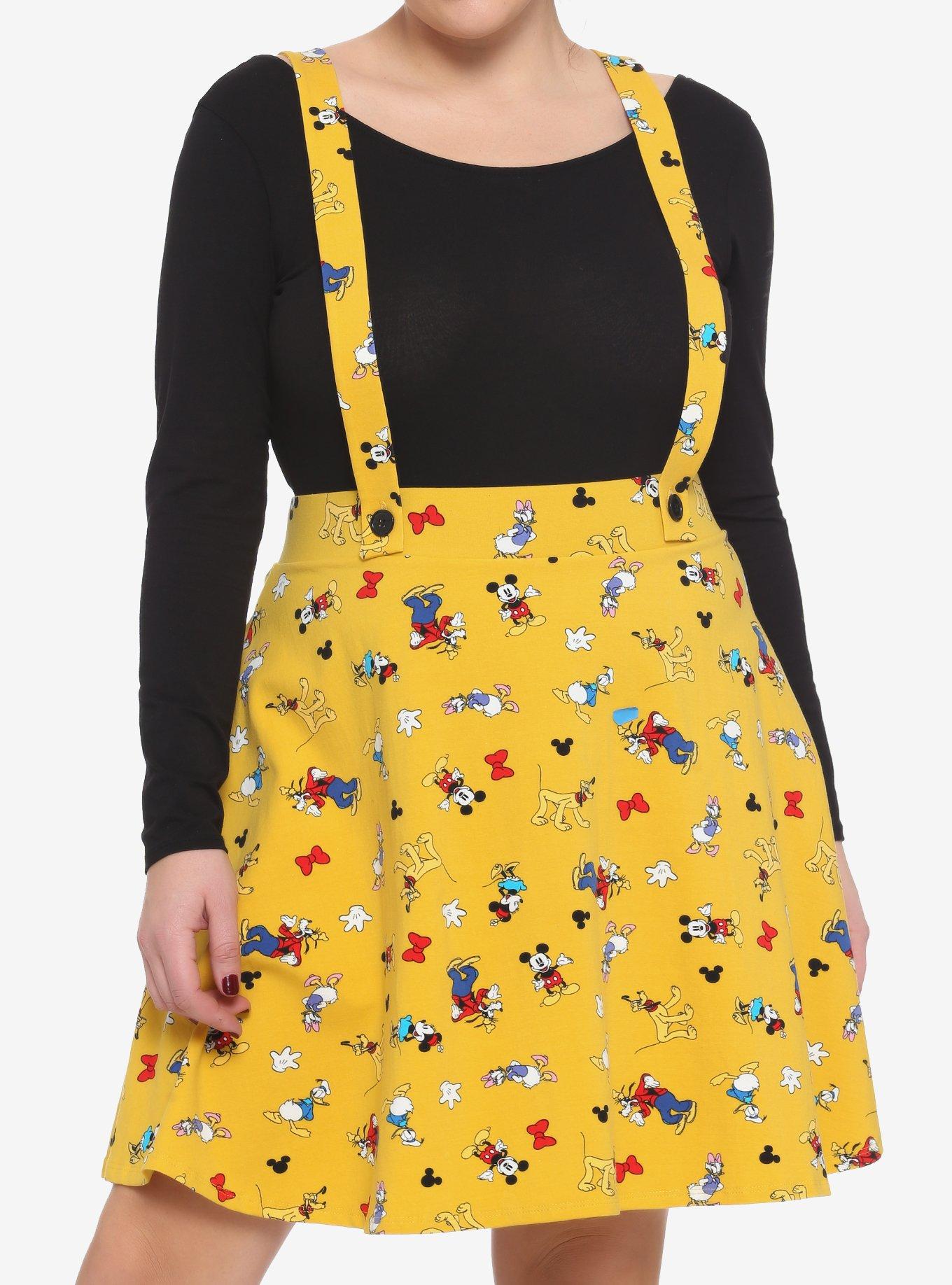 Disney The Sensational Six Mustard Suspender Skirt Plus Size, MULTI, hi-res