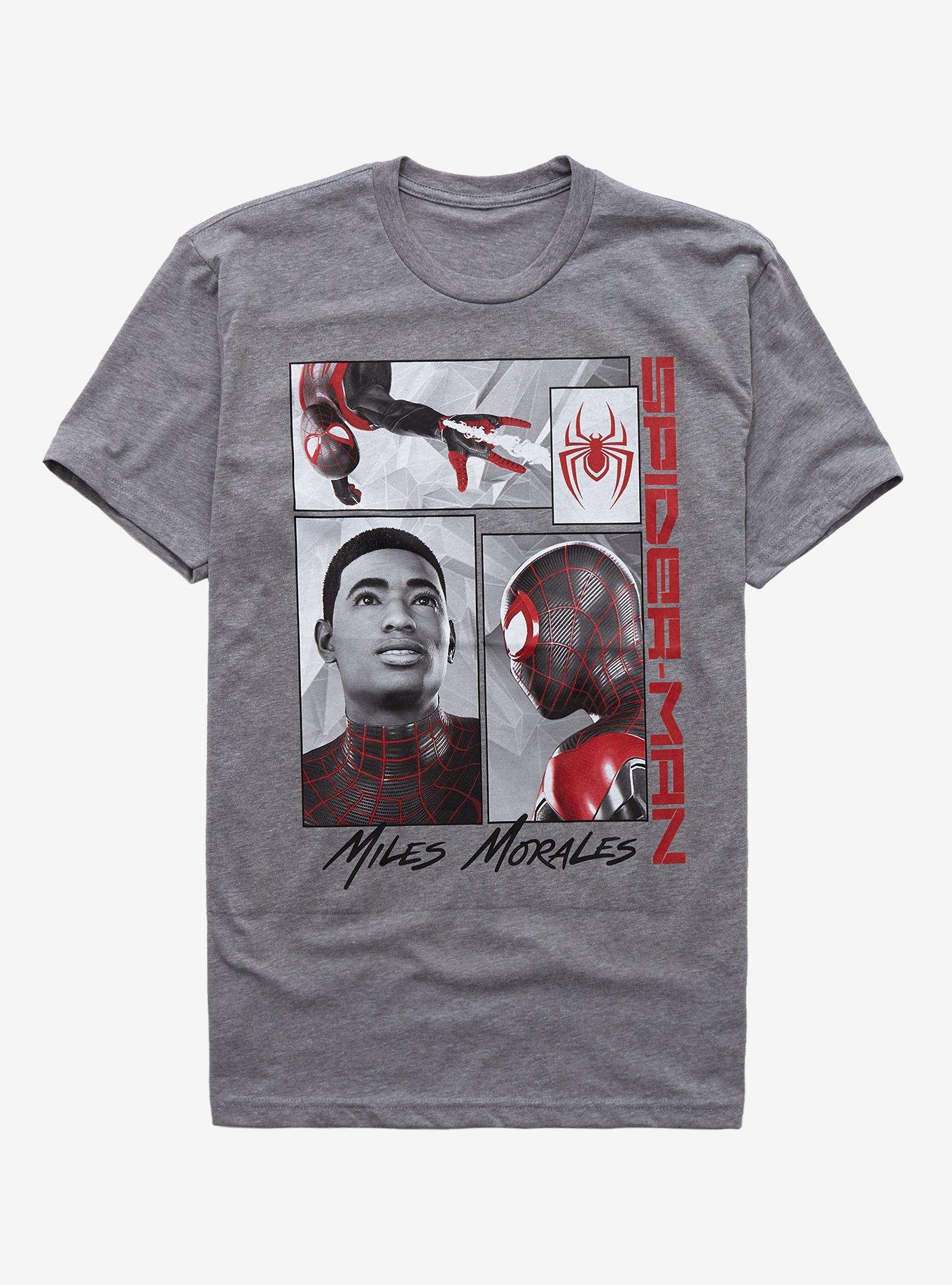 Marvel Spider-Man Miles Morales Boxes T-Shirt, HEATHER GREY, hi-res