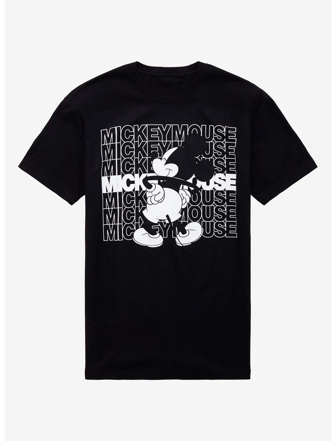 Disney Mickey Mouse Name Repeat T-shirt, BLACK, hi-res