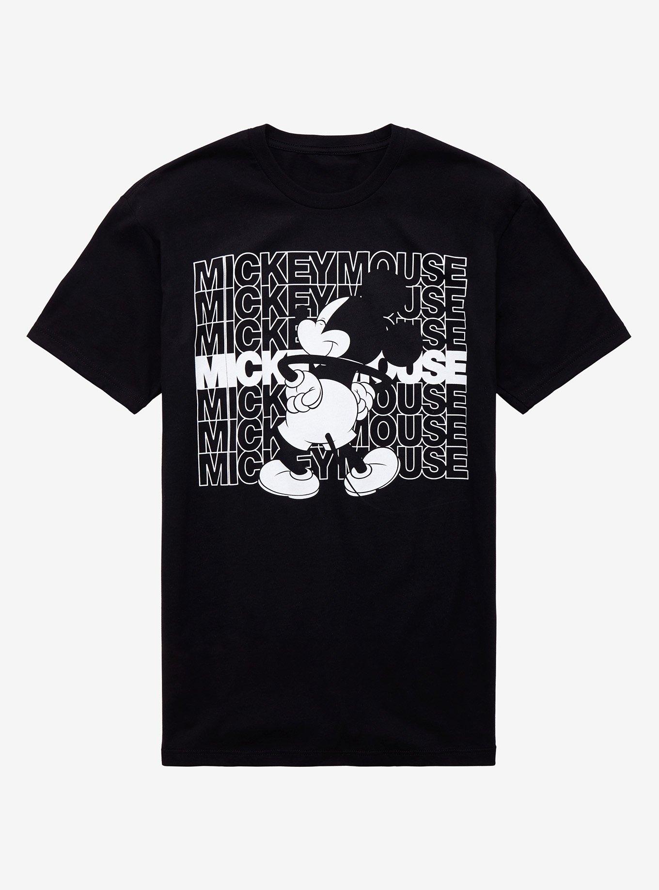 Disney Mickey Mouse Name Repeat T-shirt, BLACK, hi-res