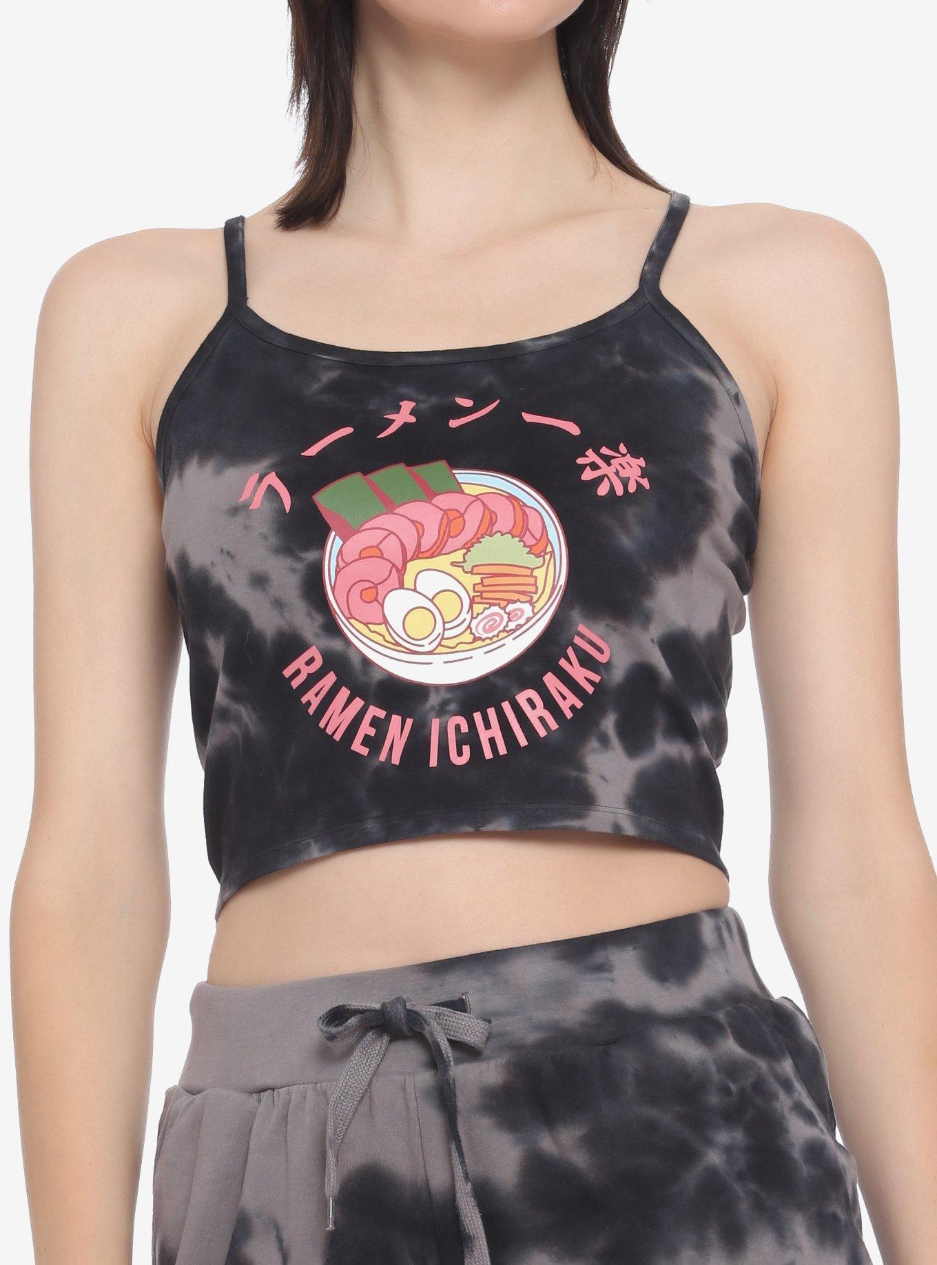 Naruto Shippuden Ramen Tie-Dye Girls Strappy Crop Tank Top, MULTI, hi-res