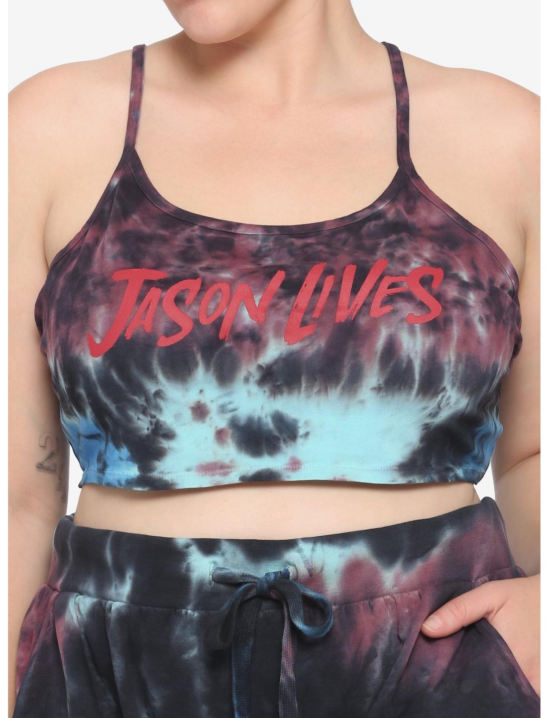 Friday The 13th Part VI: Jason Lives Tie-Dye Girls Crop Lounge Tank Top Plus Size, MULTI, hi-res