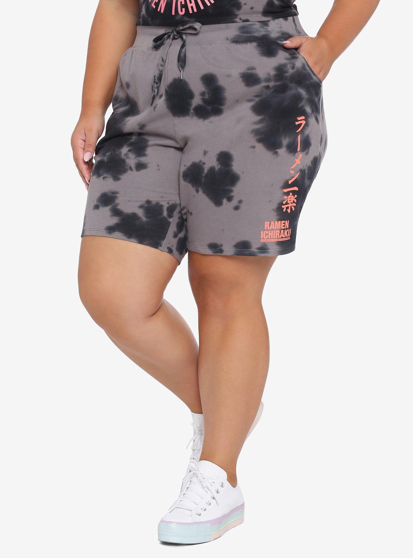 Naruto Shippuden Ramen Tie-Dye Girls Lounge Shorts Plus Size, MULTI, hi-res