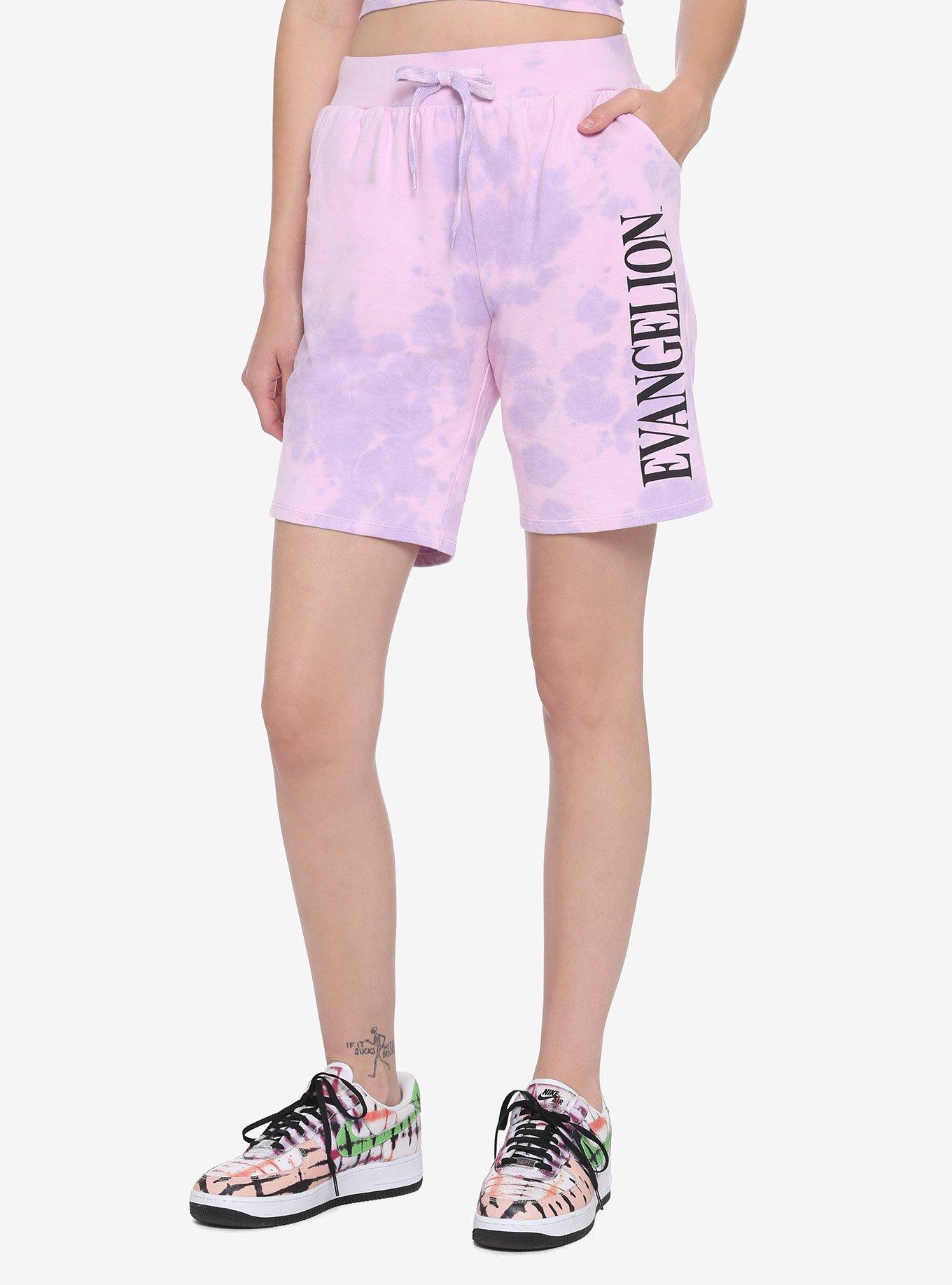 Neon Genesis Evangelion Tie-Dye Girls Lounge Shorts, MULTI, hi-res