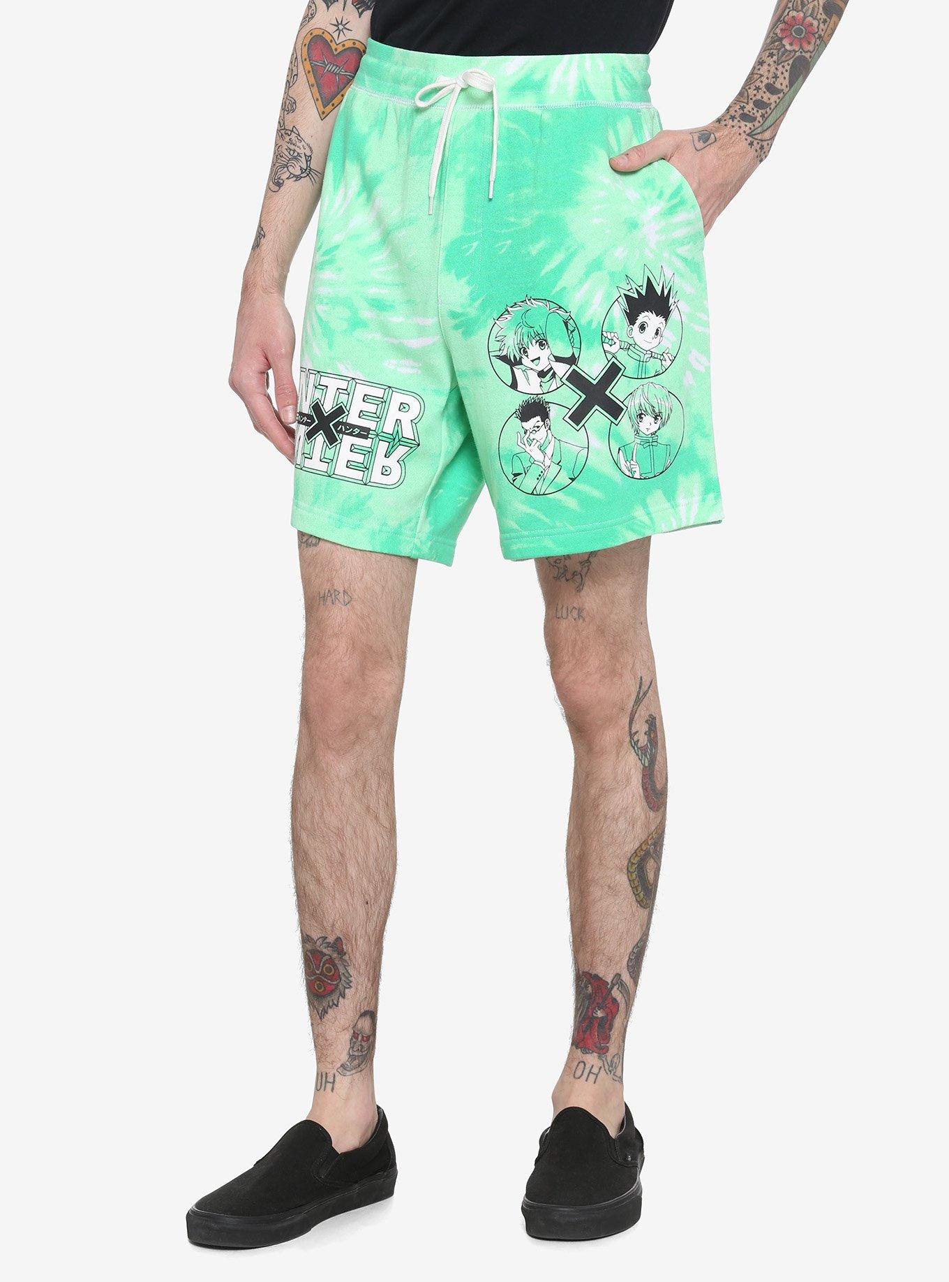 Hunter X Hunter Green Tie-Dye Volley Shorts, MULTI, hi-res