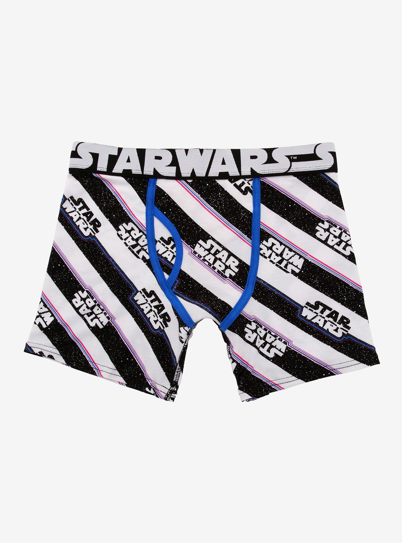 Star Wars Black & White Stripe Boxer Briefs, BLACK, hi-res
