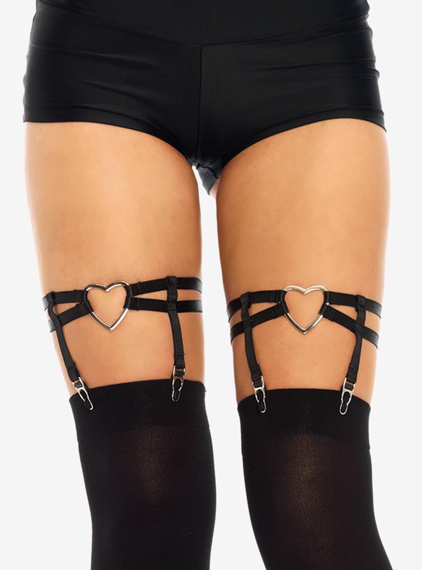 Hot Topic Dual Strap Elastic Garter With Hearts