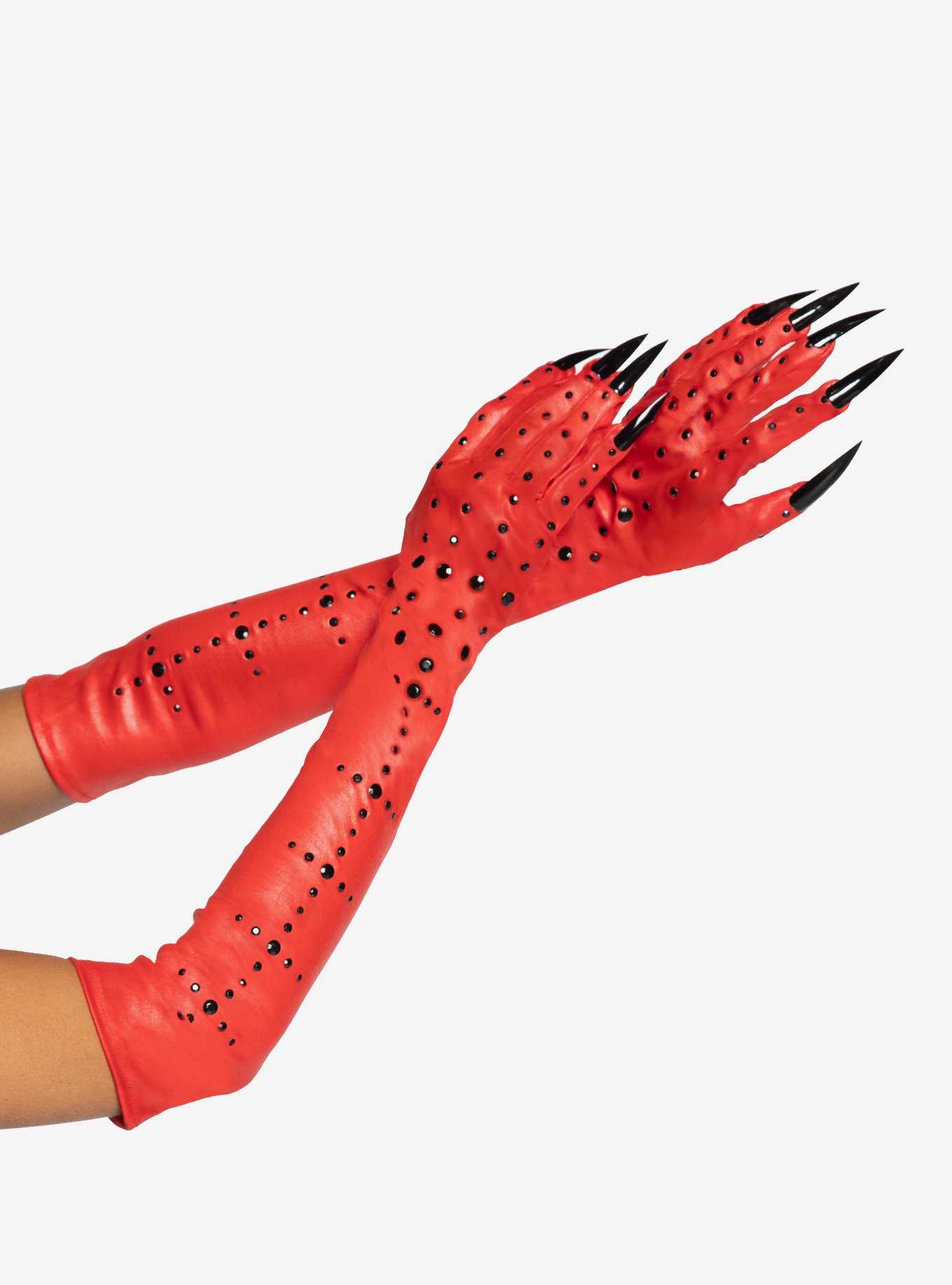Devil Long Nails Red Gloves, , hi-res