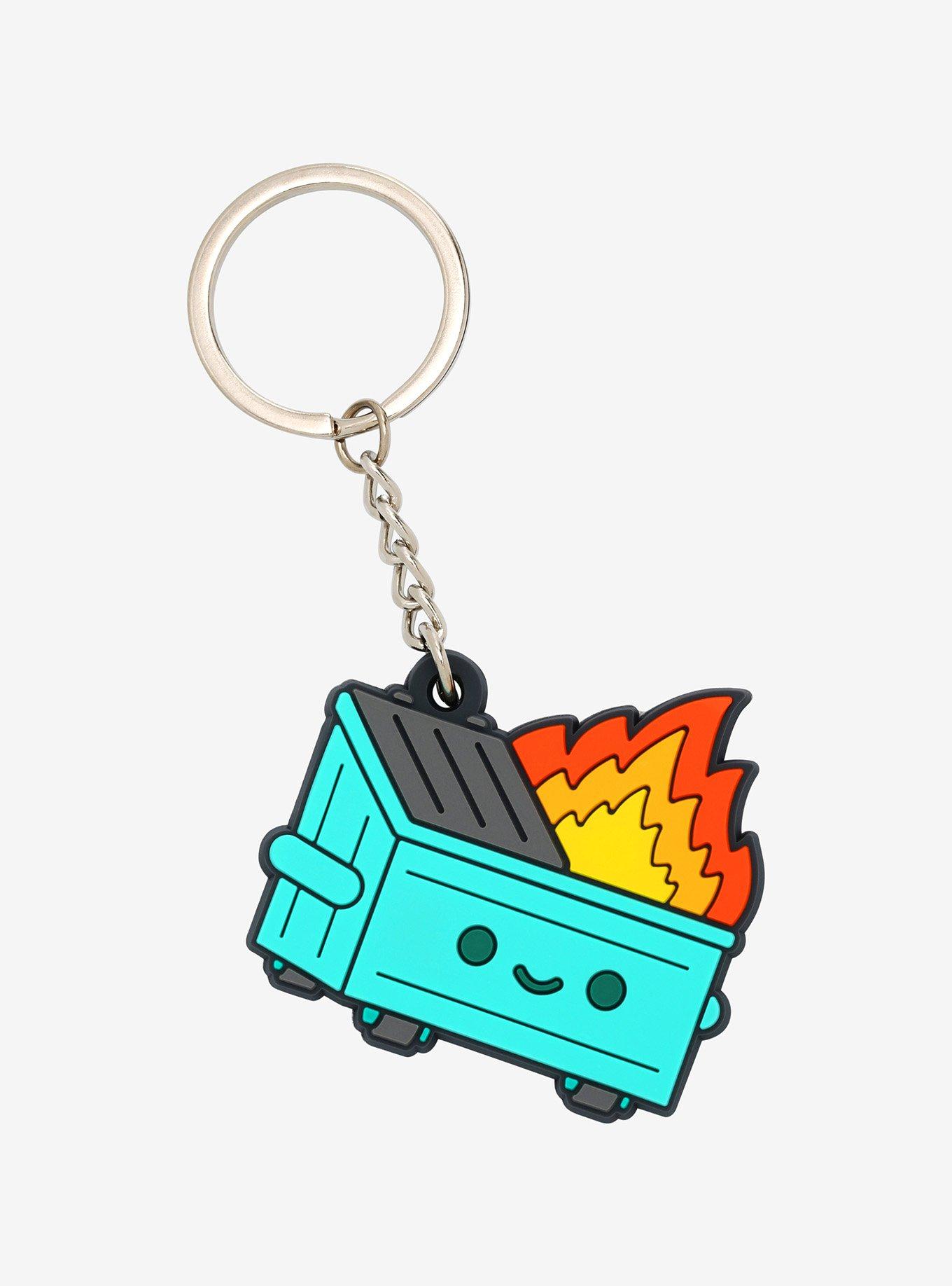Dumpster Fire PVC Keychain, , hi-res