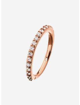 16G 10Mm Rose Gold Plated Hinged Segment Rings With Prong Set, , hi-res