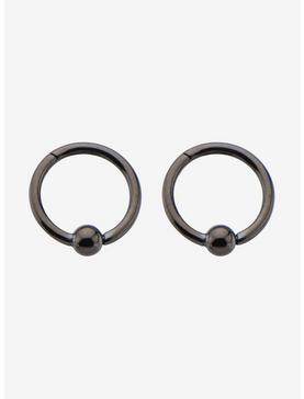 3Mm Ball Attached Hinged Segment Black Rings Pair, , hi-res
