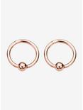 3Mm Ball Attached Hinged Segment Rose Gold Rings Pair, , hi-res