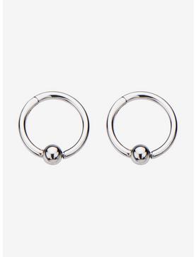 3Mm Ball Attached Hinged Segment Stainless Steel Rings Pair, , hi-res