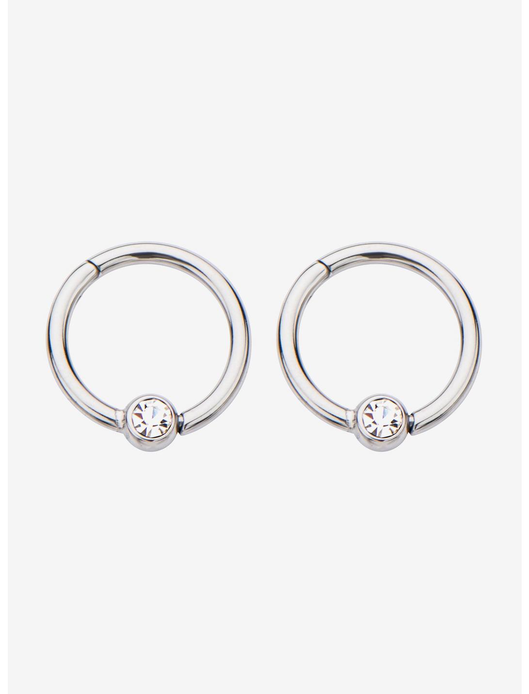 Hinged Segment Rings With Clear Cz Gem, , hi-res