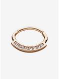 Rose Gold Steel Hinged Segment Rings With Prong Set, , hi-res