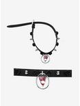 Planchette Rose Spike Faux Leather Choker, , hi-res