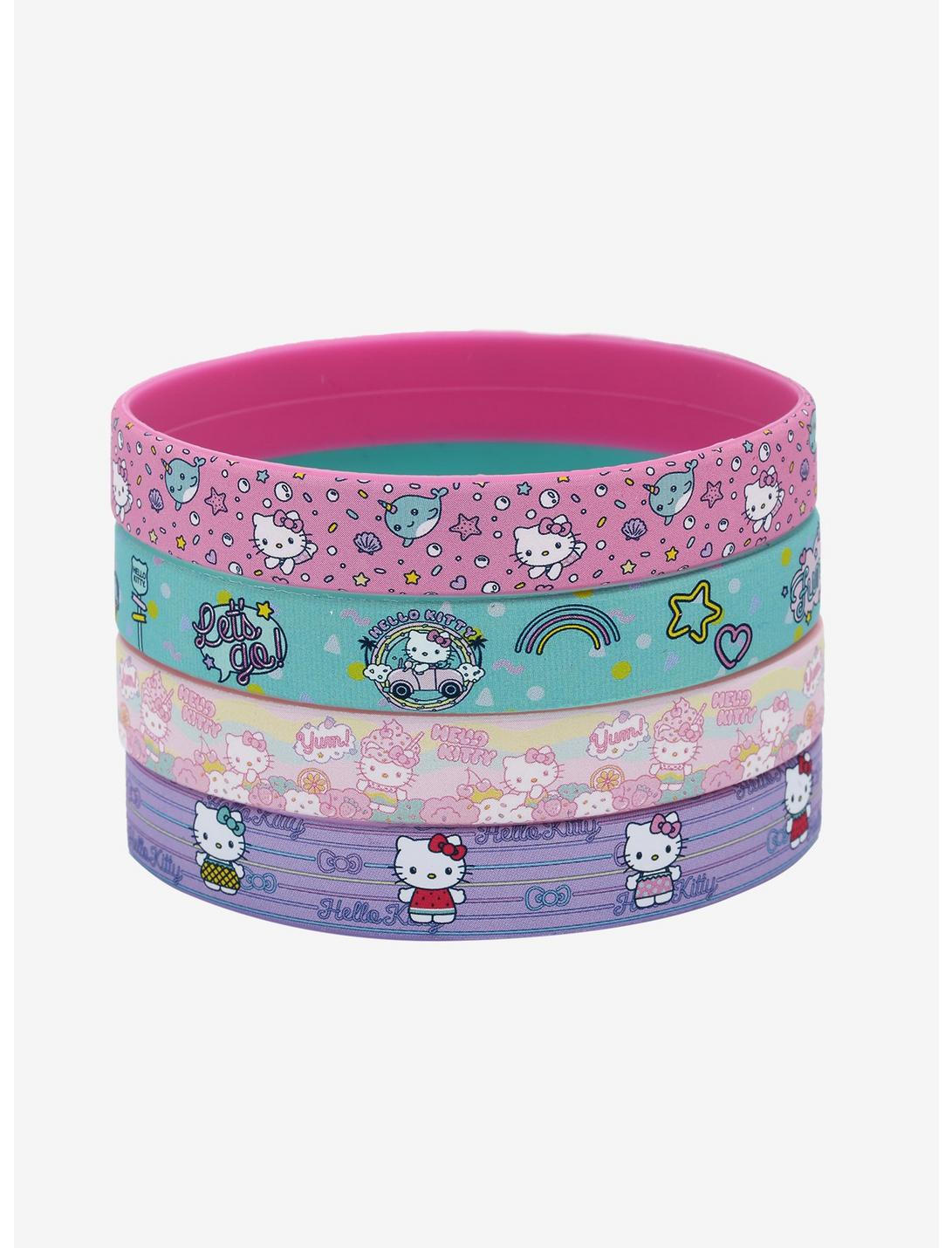 Hello Kitty Pastel Rubber Bracelet Set, , hi-res