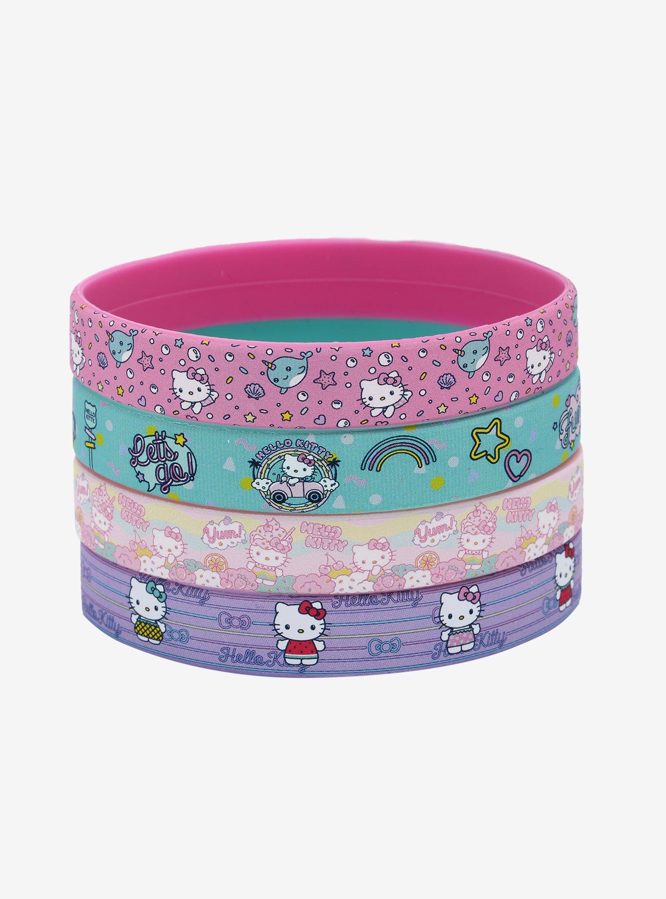 Hello Kitty Pastel Rubber Bracelet Set, , hi-res
