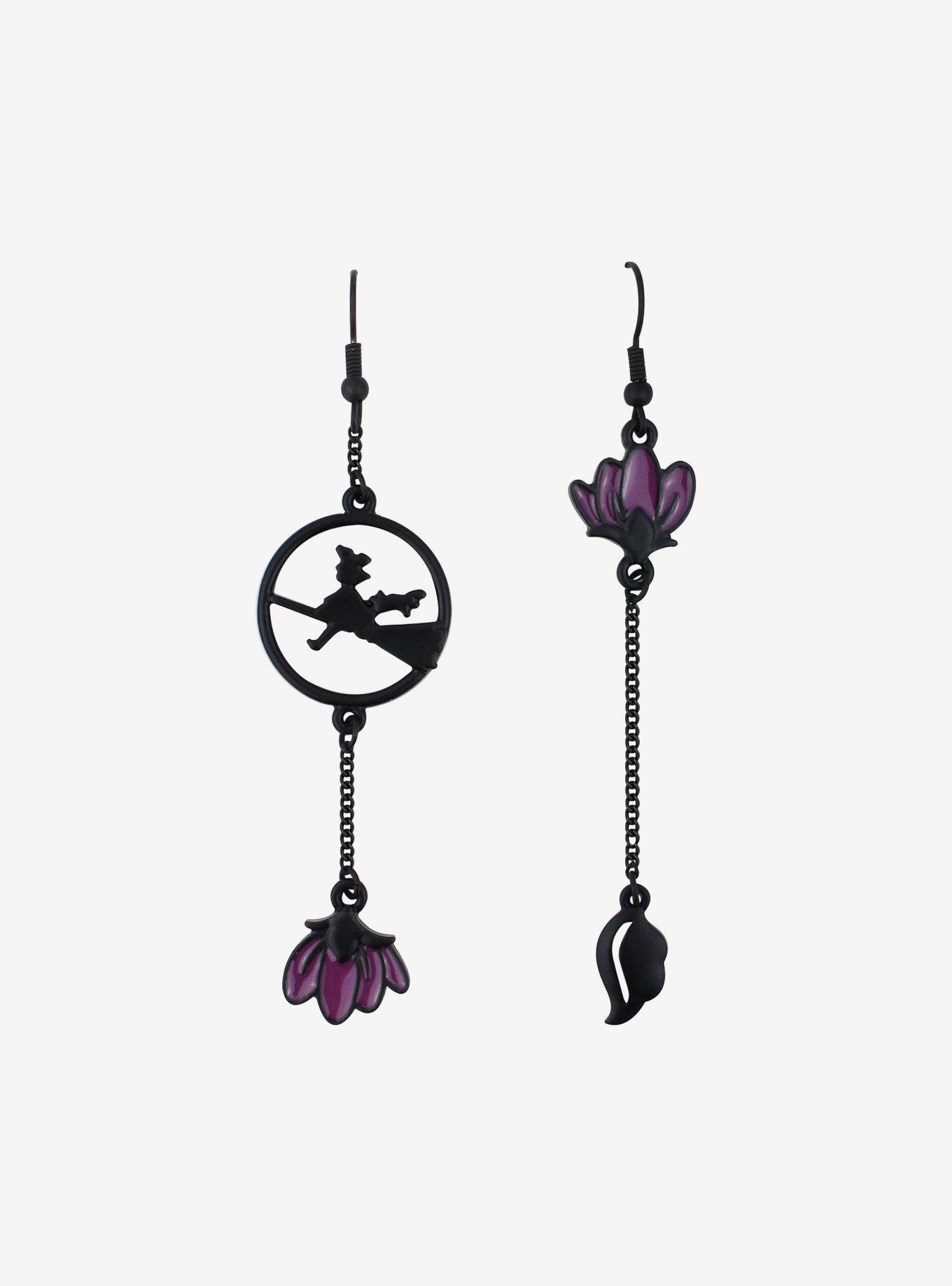 Studio Ghibli Kiki's Delivery Service Silhouette Flower Mismatch Drop Earrings, , hi-res