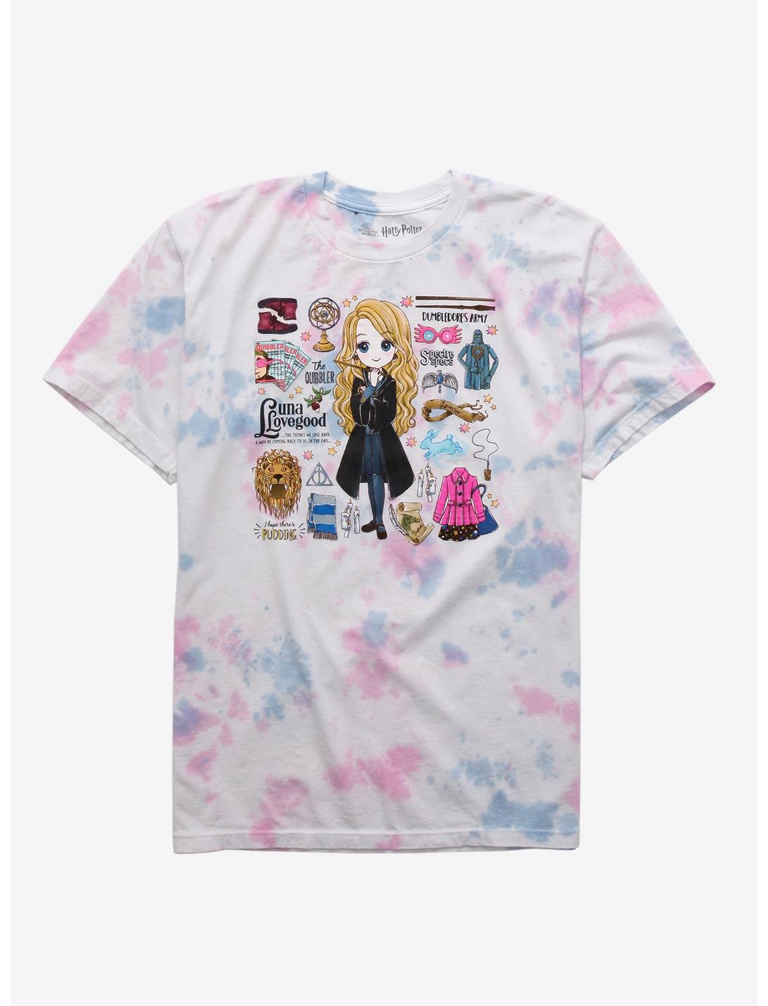 Harry Potter Luna Lovegood Anime Art Tie-Dye Boyfriend Fit Girls T-Shirt, MULTI, hi-res