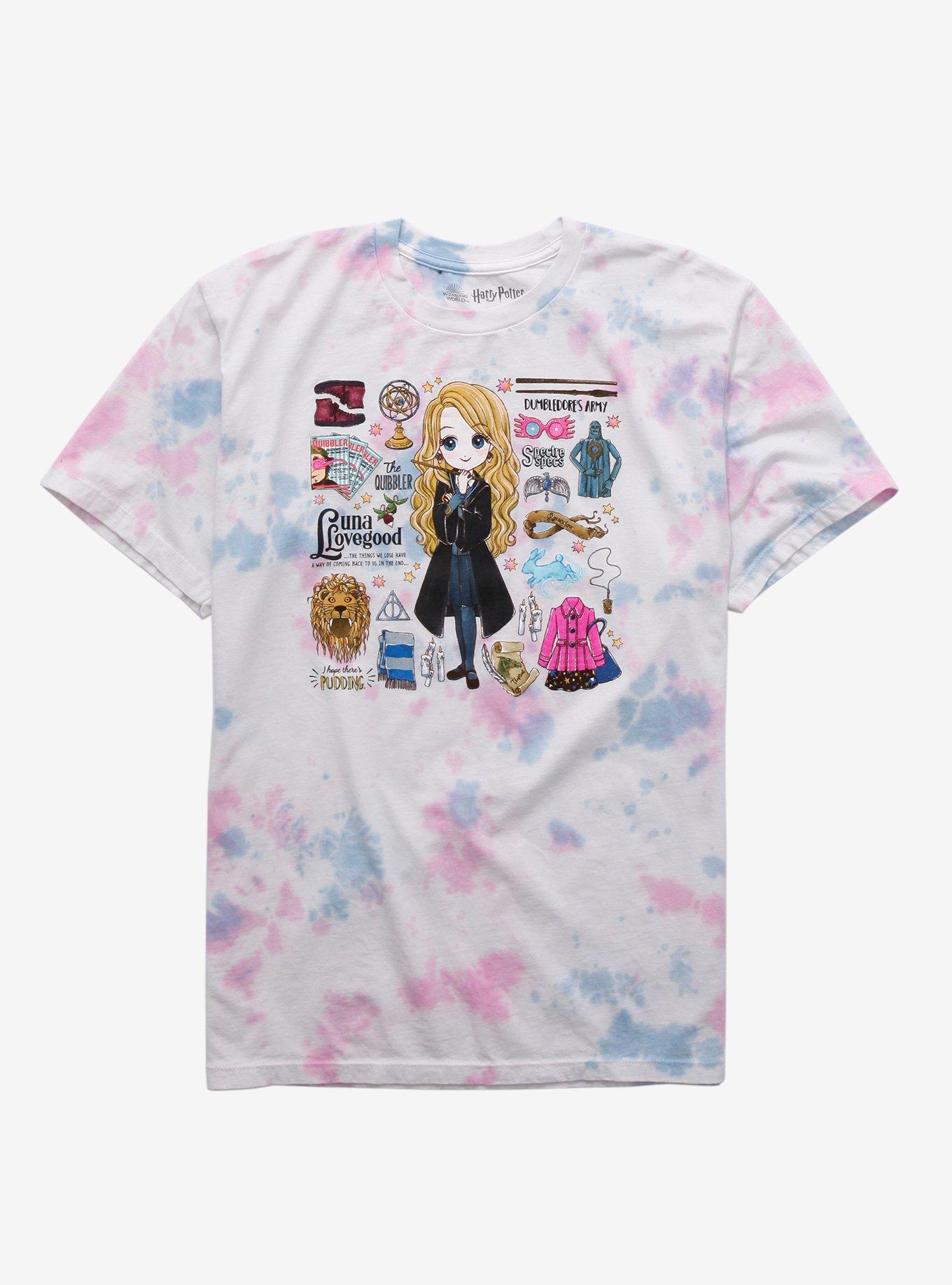 Harry Potter Luna Lovegood Anime Art Tie-Dye Boyfriend Fit Girls T-Shirt, MULTI, hi-res