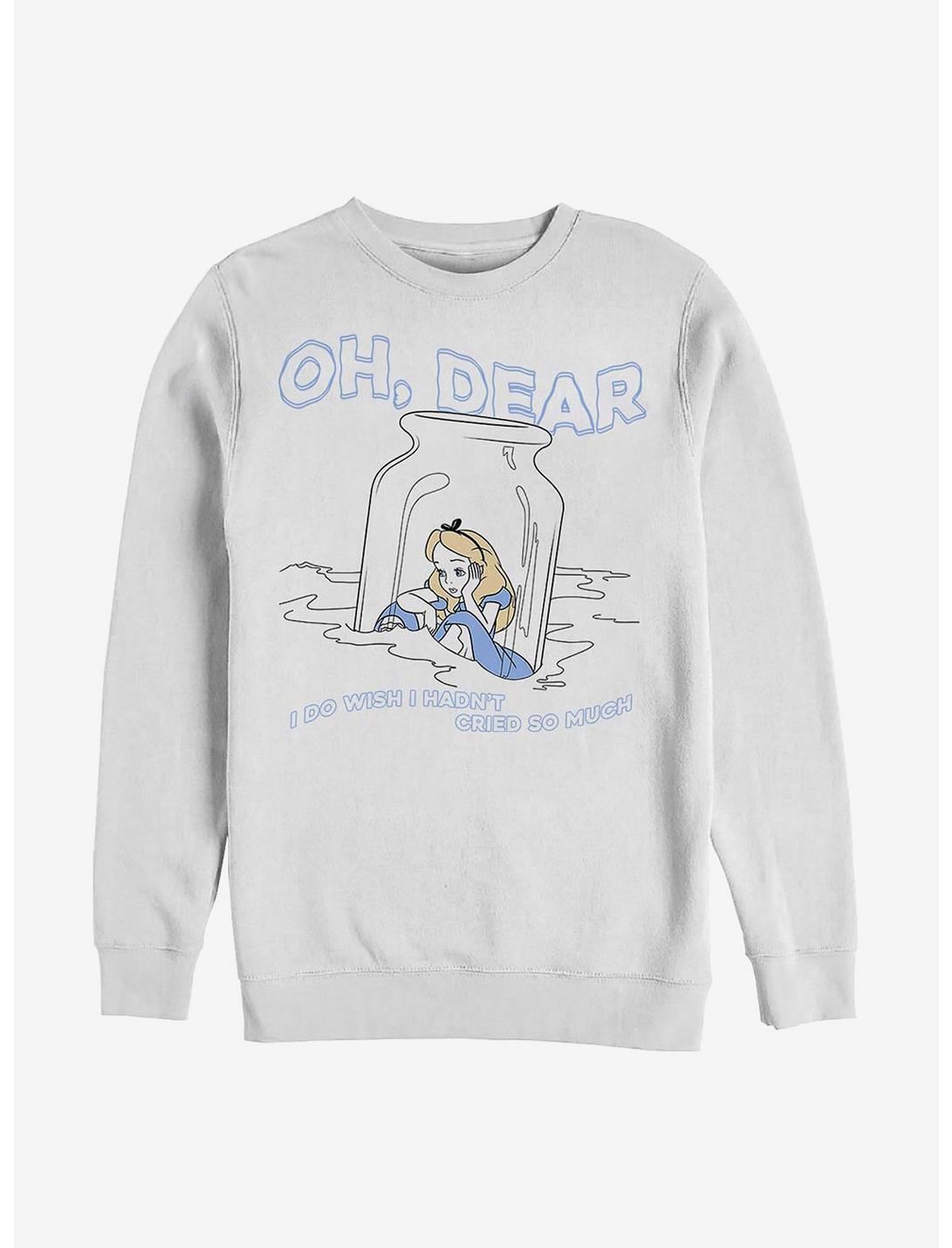 Disney Alice In Wonderland Dear Tears Crew Sweatshirt, WHITE, hi-res