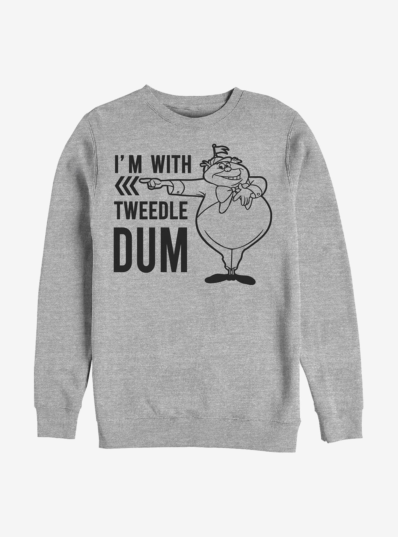 Disney Alice In Wonderland I'm With Tweedle Dum Crew Sweatshirt, ATH HTR, hi-res