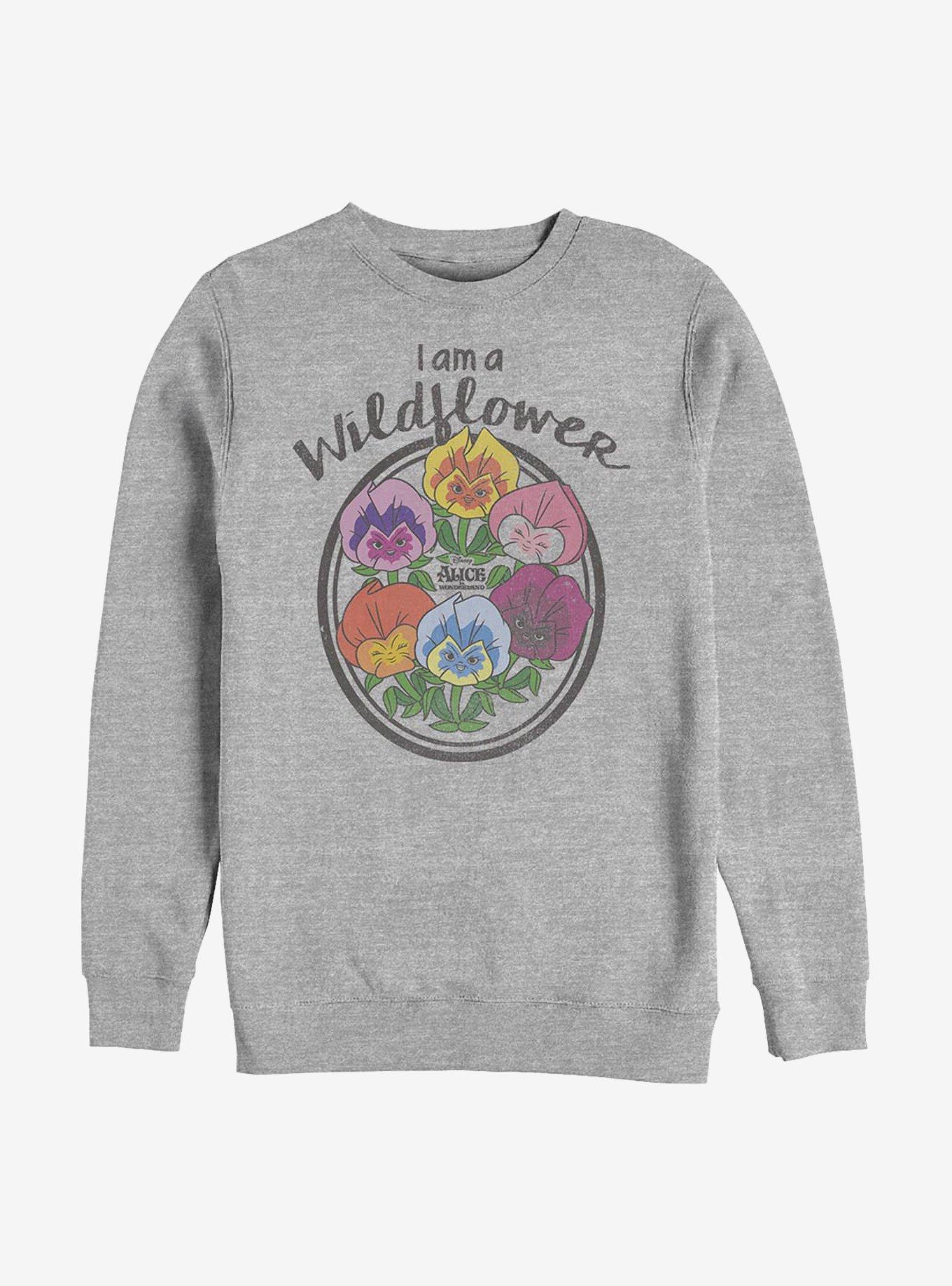 Disney Alice In Wonderland Wildflower Crew Sweatshirt, ATH HTR, hi-res