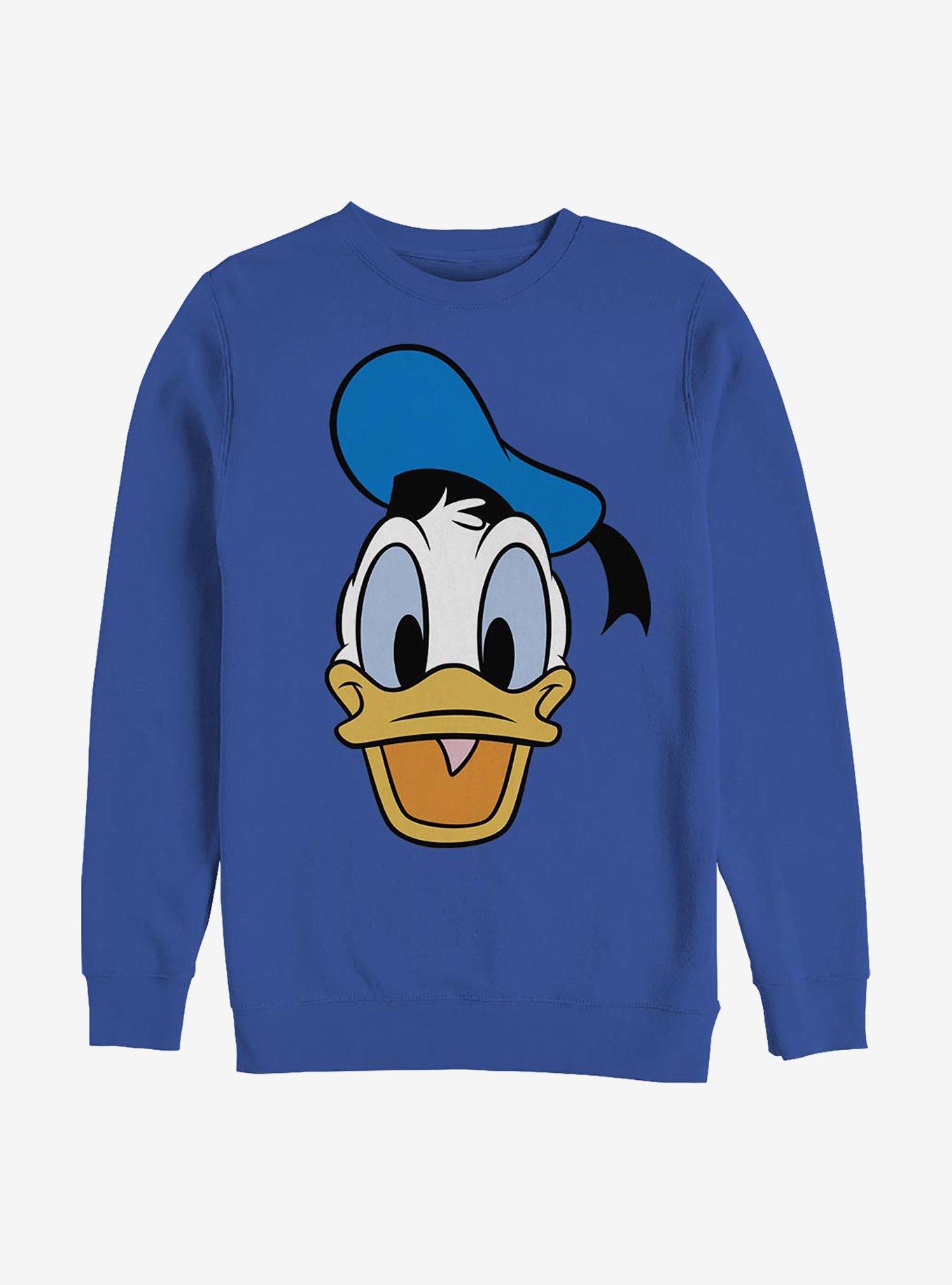 Disney Donald Duck Big Face Donald Crew Sweatshirt, , hi-res