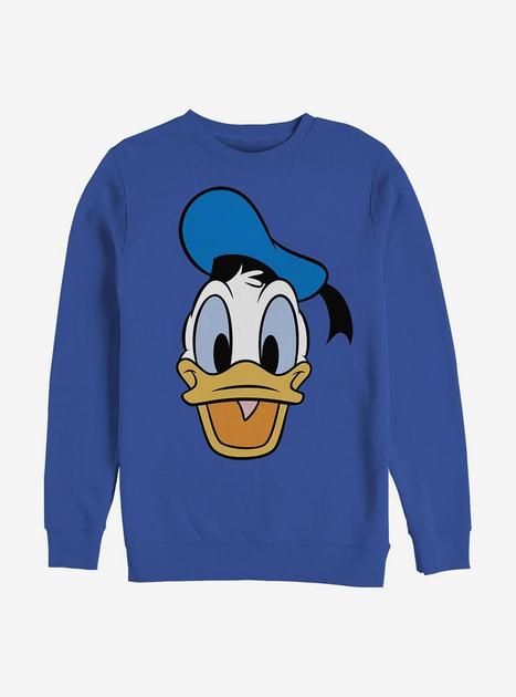 Disney Donald Duck Big Face Donald Crew Sweatshirt - BLUE | Hot Topic