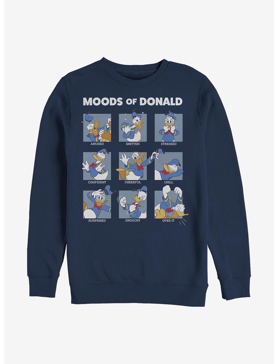 Disney Donald Duck Donald Moods Crew Sweatshirt, NAVY, hi-res
