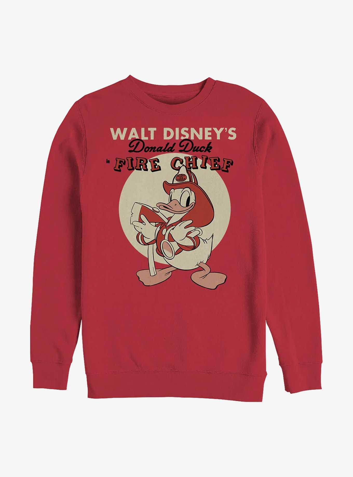 Disney Donald Duck Vintage Fireman Donald Crew Sweatshirt, , hi-res