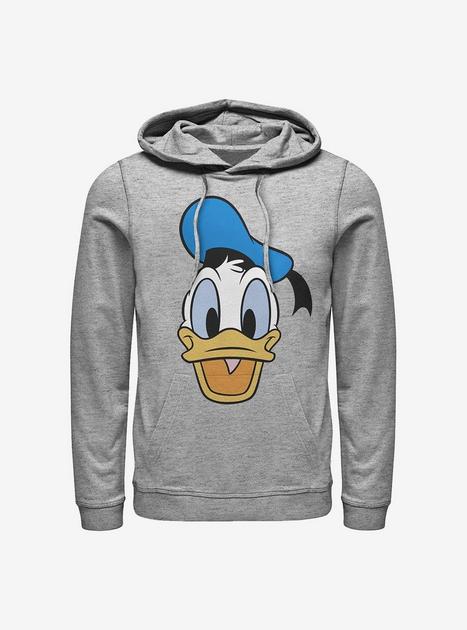 Disney Donald Duck Big Face Donald Hoodie - Grey 