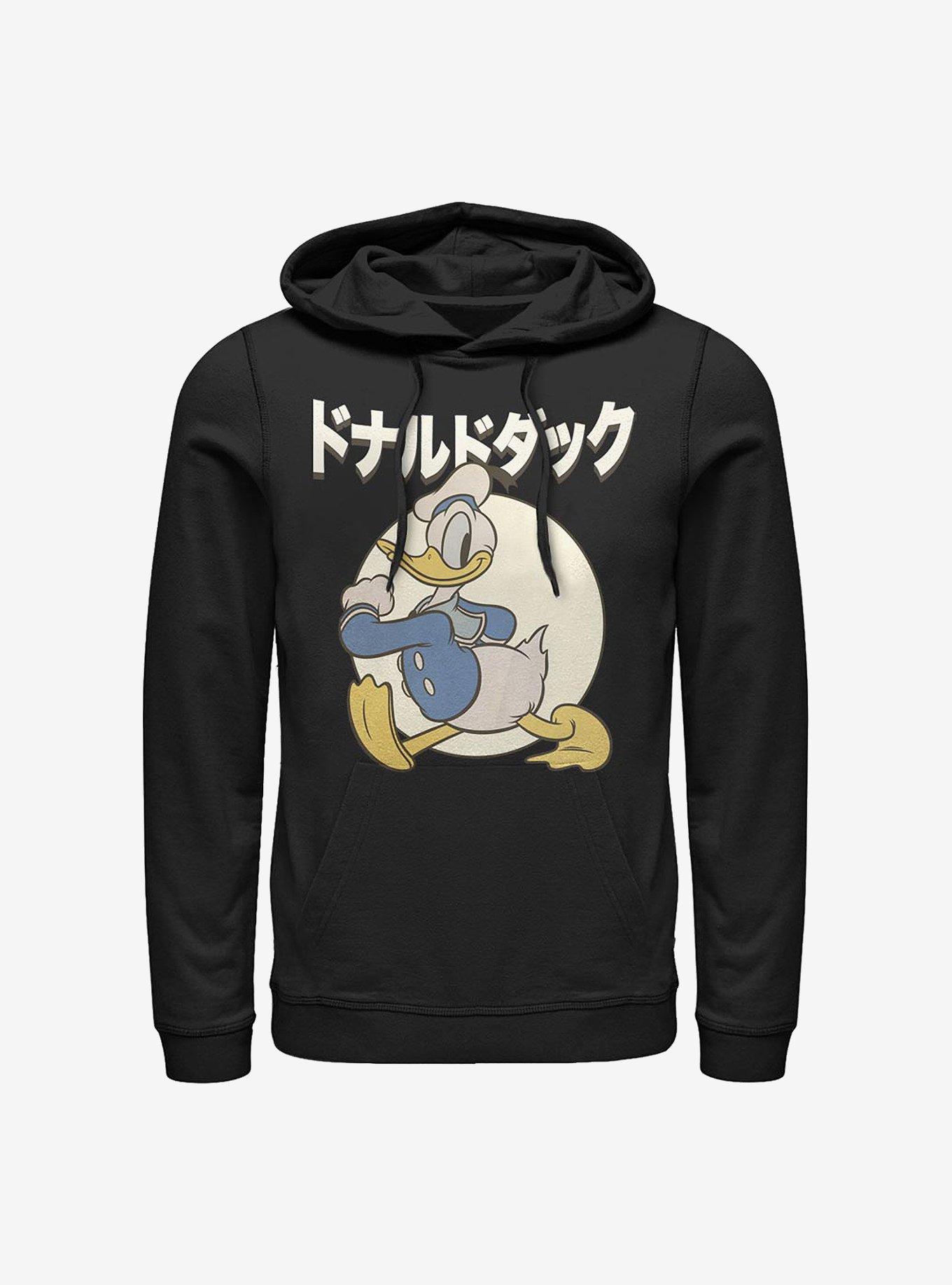 Disney Donald Duck Japanese Text Hoodie, BLACK, hi-res