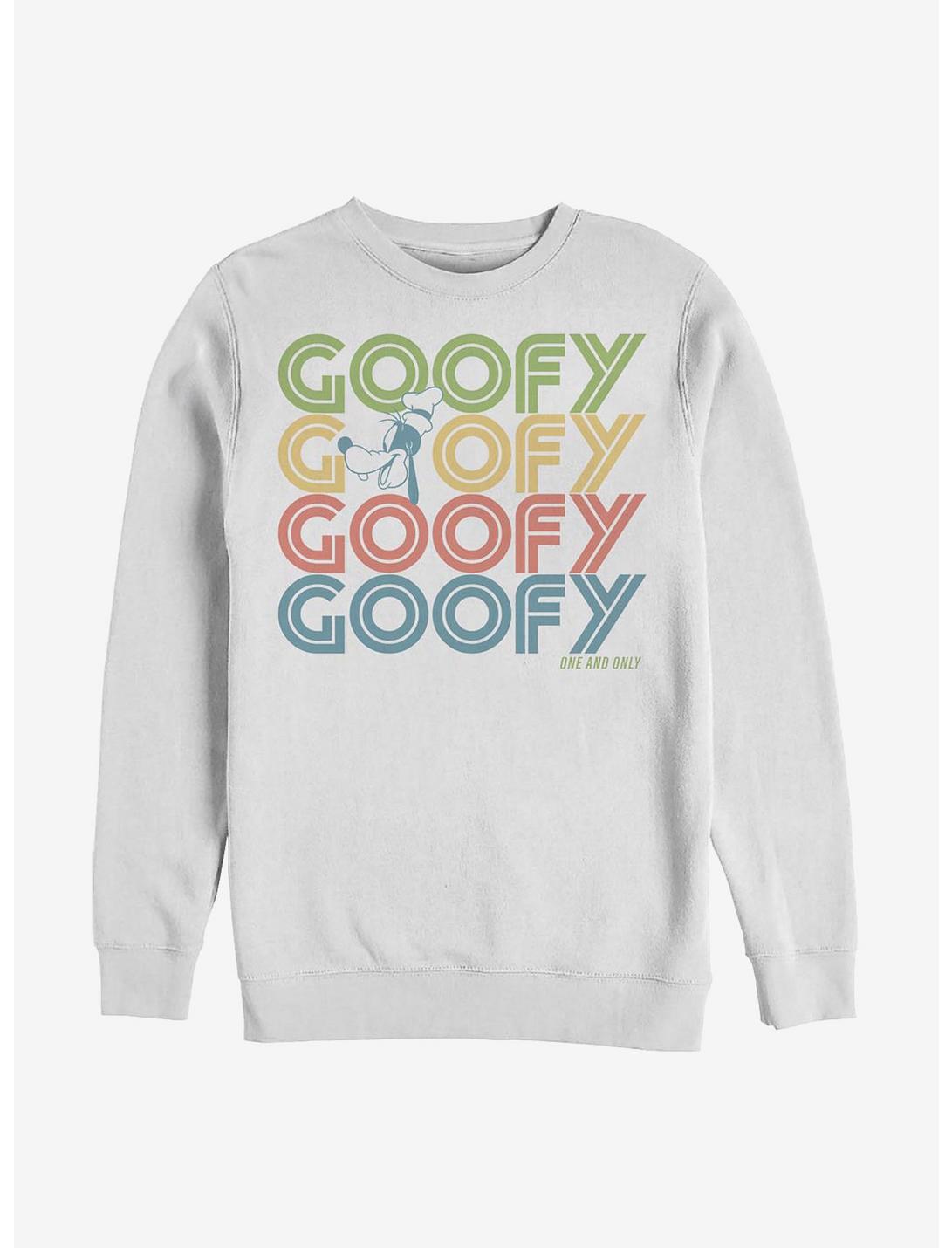 Disney Goofy Retro Stack Goofy Crew Sweatshirt, WHITE, hi-res