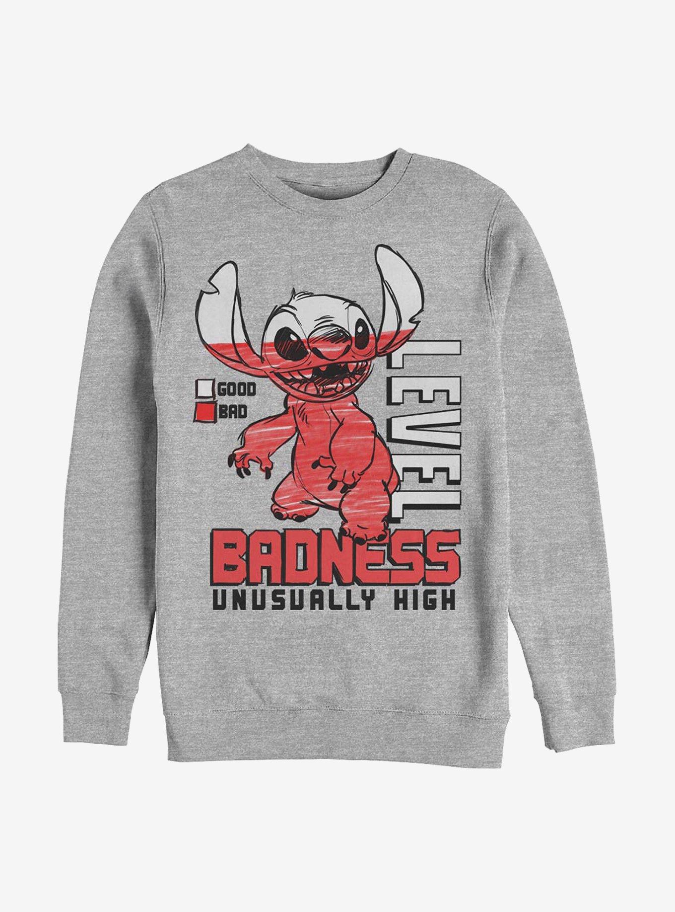 Disney Lilo & Stitch Badness Level Crew Sweatshirt, , hi-res
